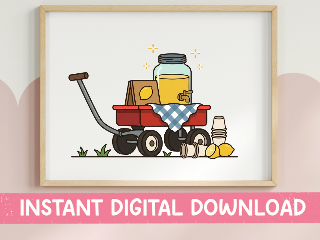 Red Wagon Lemonade Stand Clipart