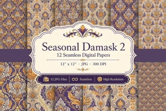 Seasonal Damask 2 Papers & Patterns
