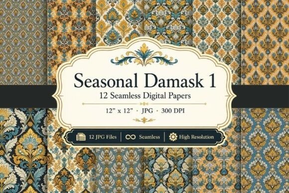 Seasonal Damask Papers & Patterns 1