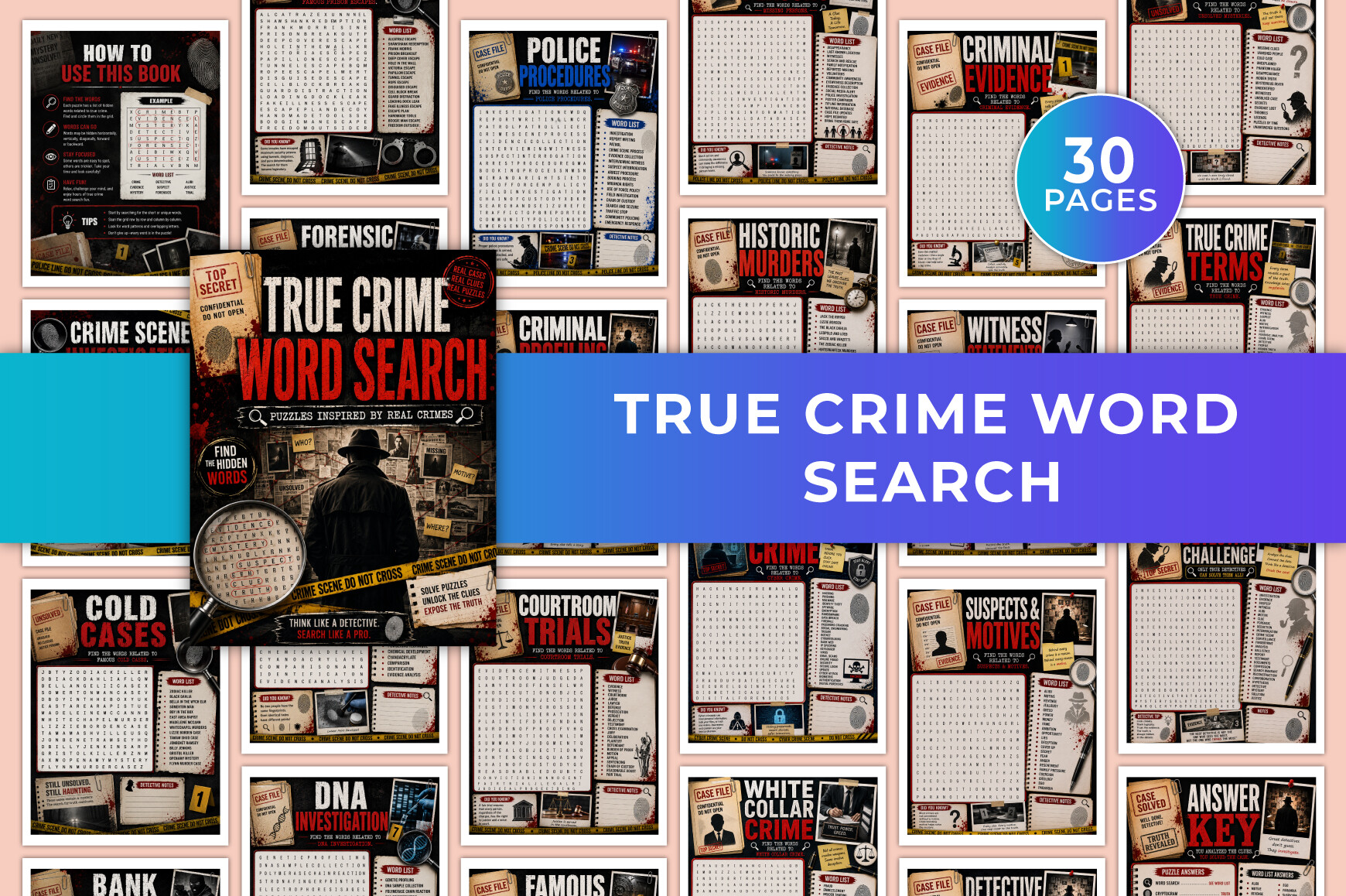 True Crime Word Search KDP Interiors