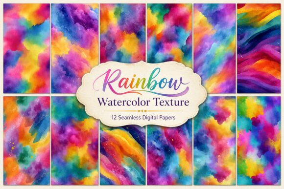 Vibrant Colorful Watercolor Texture