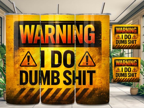 Warning I Do Dumb Shit Tumbler Wrap