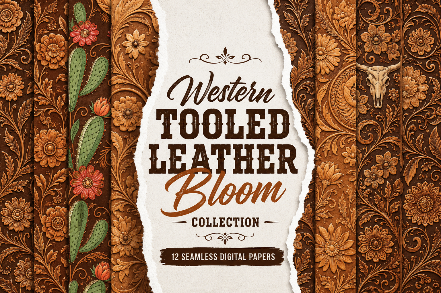 Western Tooled Leather Bloom Collection