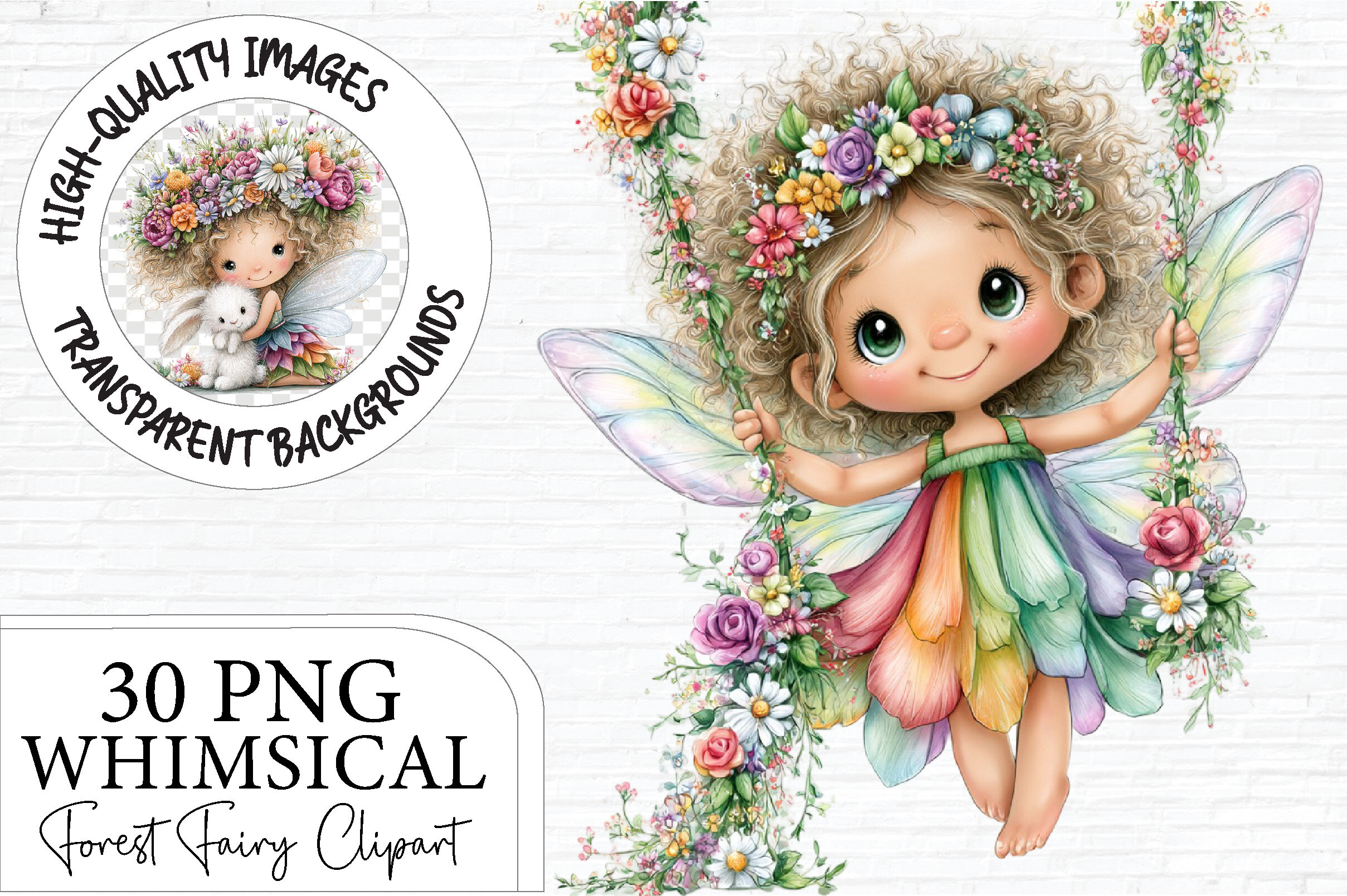 Whimsical Forest Fairy PNG Bundle