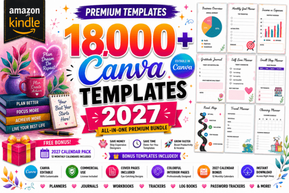 18000+ Premium Canva Templates KDP 2027