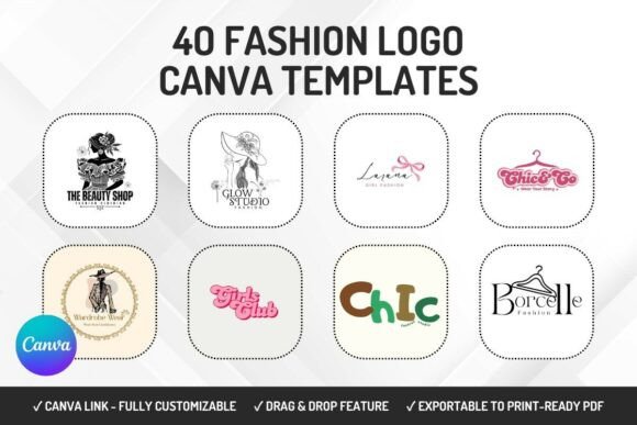 Fashion Logo Canva Templates Graphics