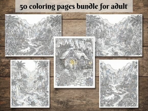 50 Hidden Summer Sanctuary Coloring Page
