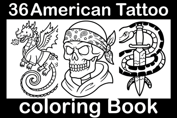American Tattoo Coloring Book