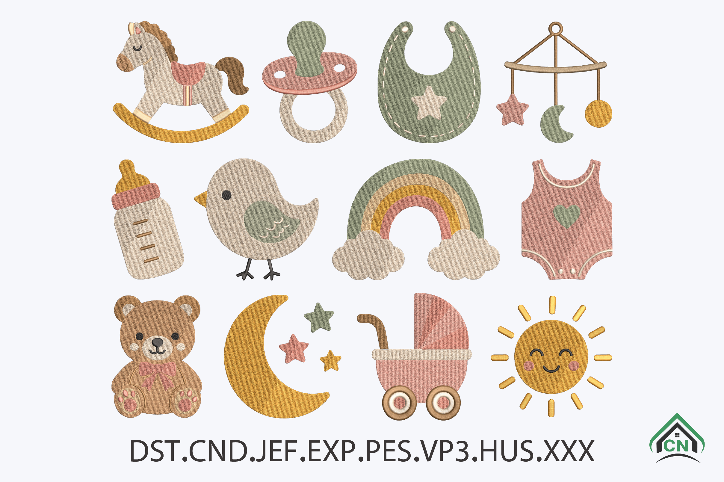 Baby Nursery Embroidery Design Bundle