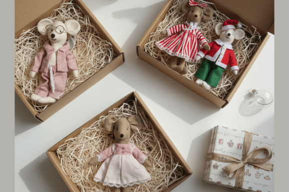 🎄 Christmas Mouse Family Pattern
