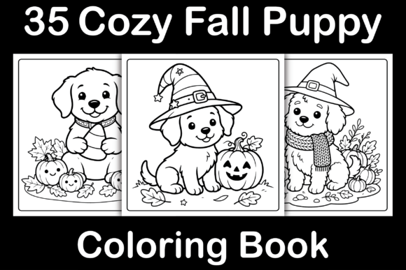 Cozy Fall Puppy Coloring Book