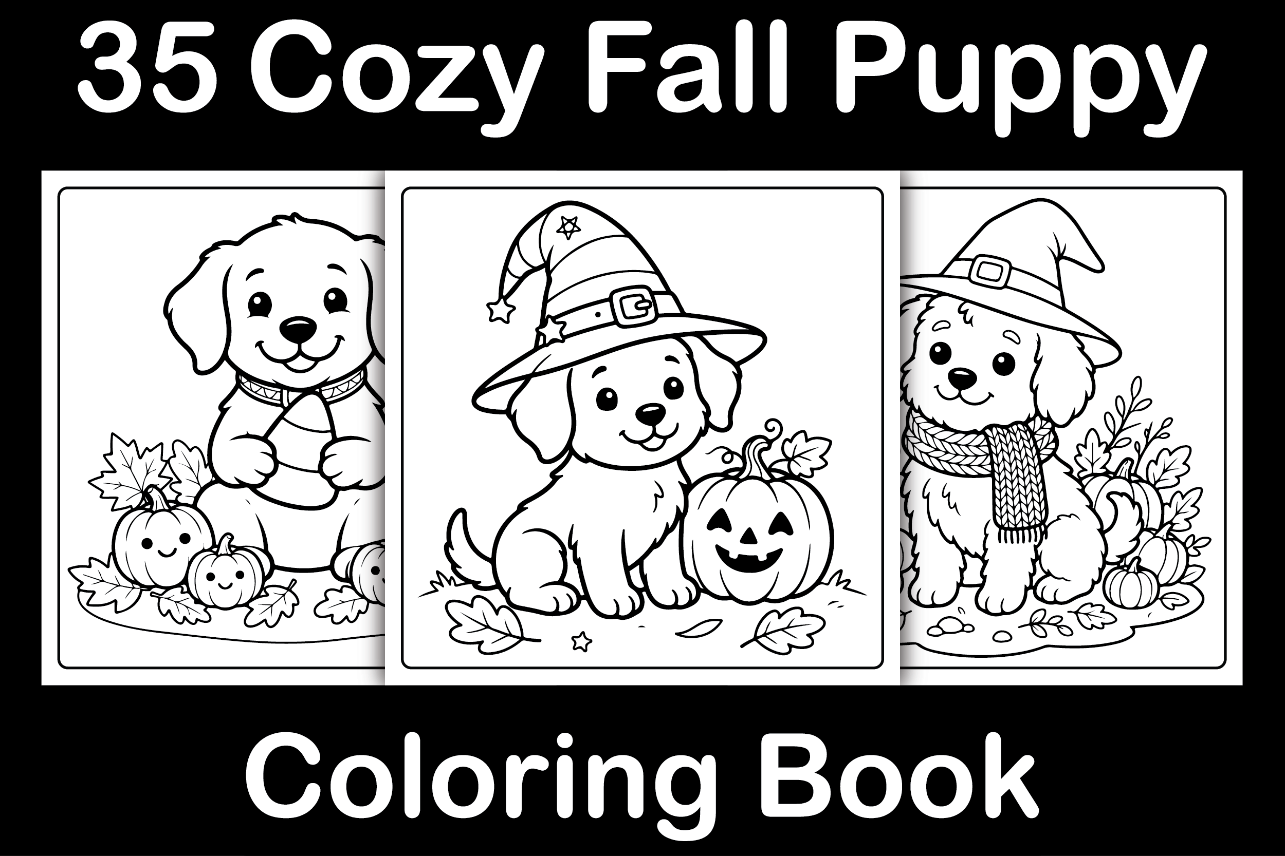 Cozy Fall Puppy Coloring Book