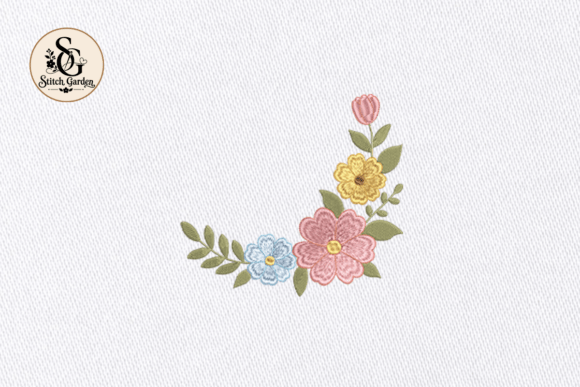 Floral Corner Embroidery Design