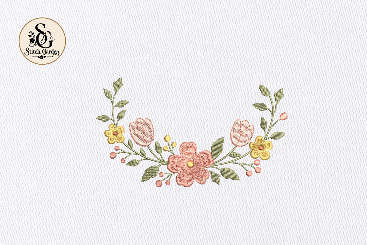 Floral Swag Embroidery Design
