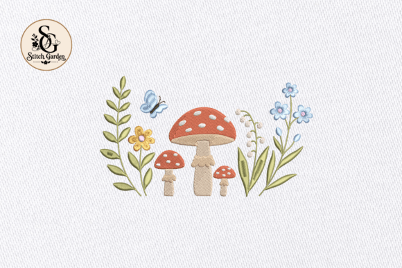Forest Flora & Mushrooms Embroidery