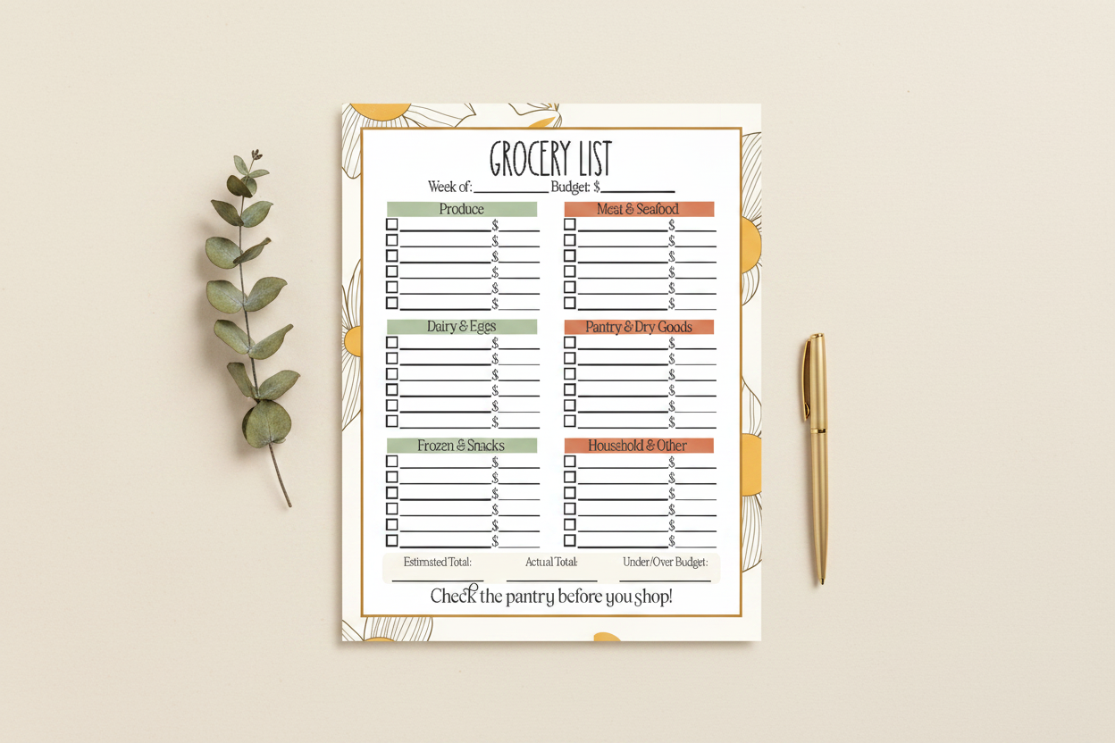 Grocery List with Budget Tracker