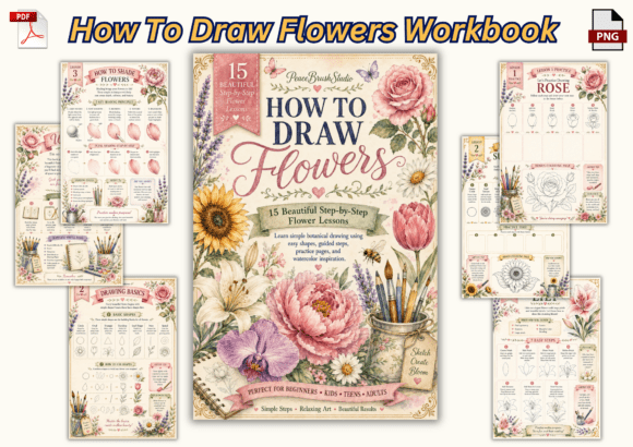 How to Draw Flowers Workbook