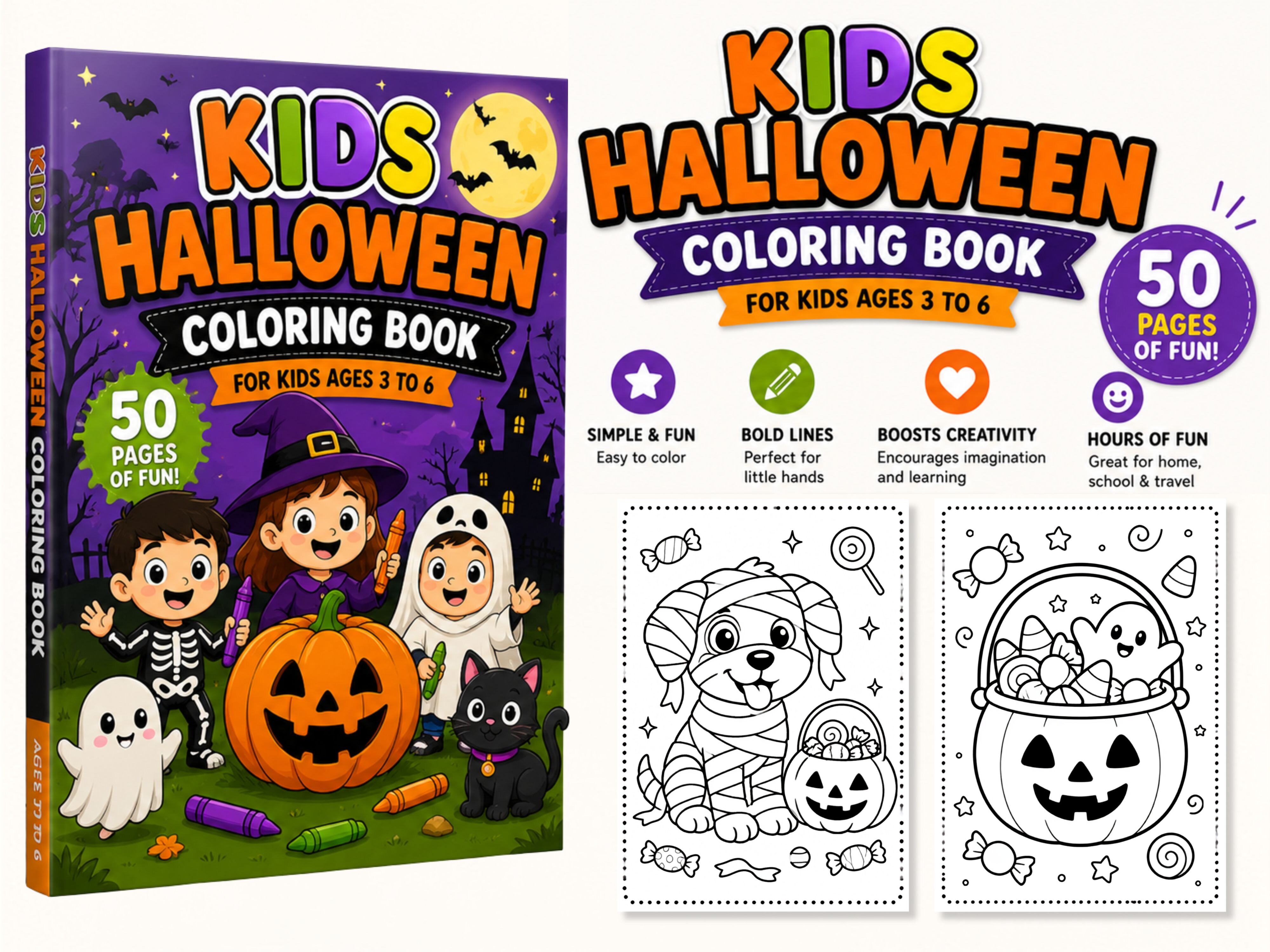 Kids Halloween Coloring Book