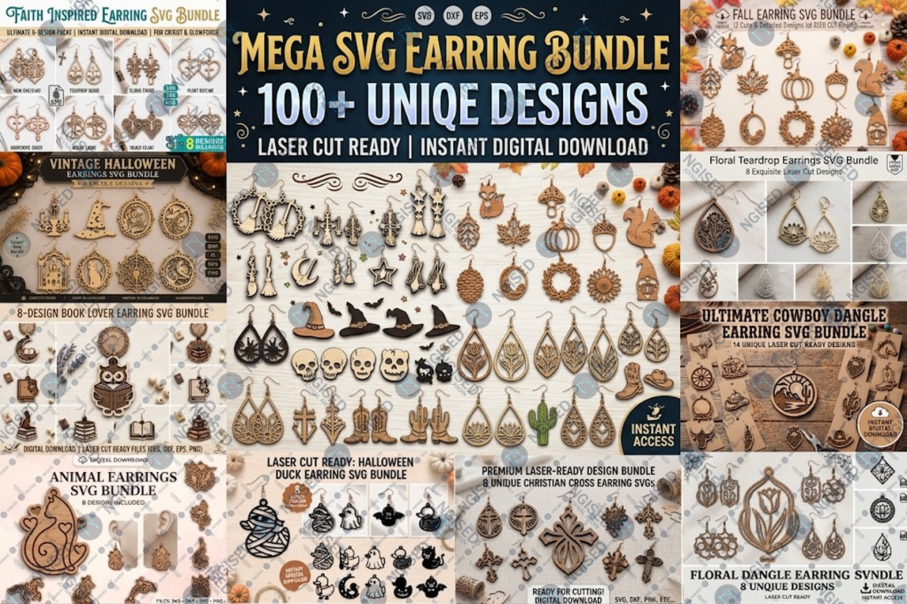 Laser Cut Earrings Mega SVG Bundle