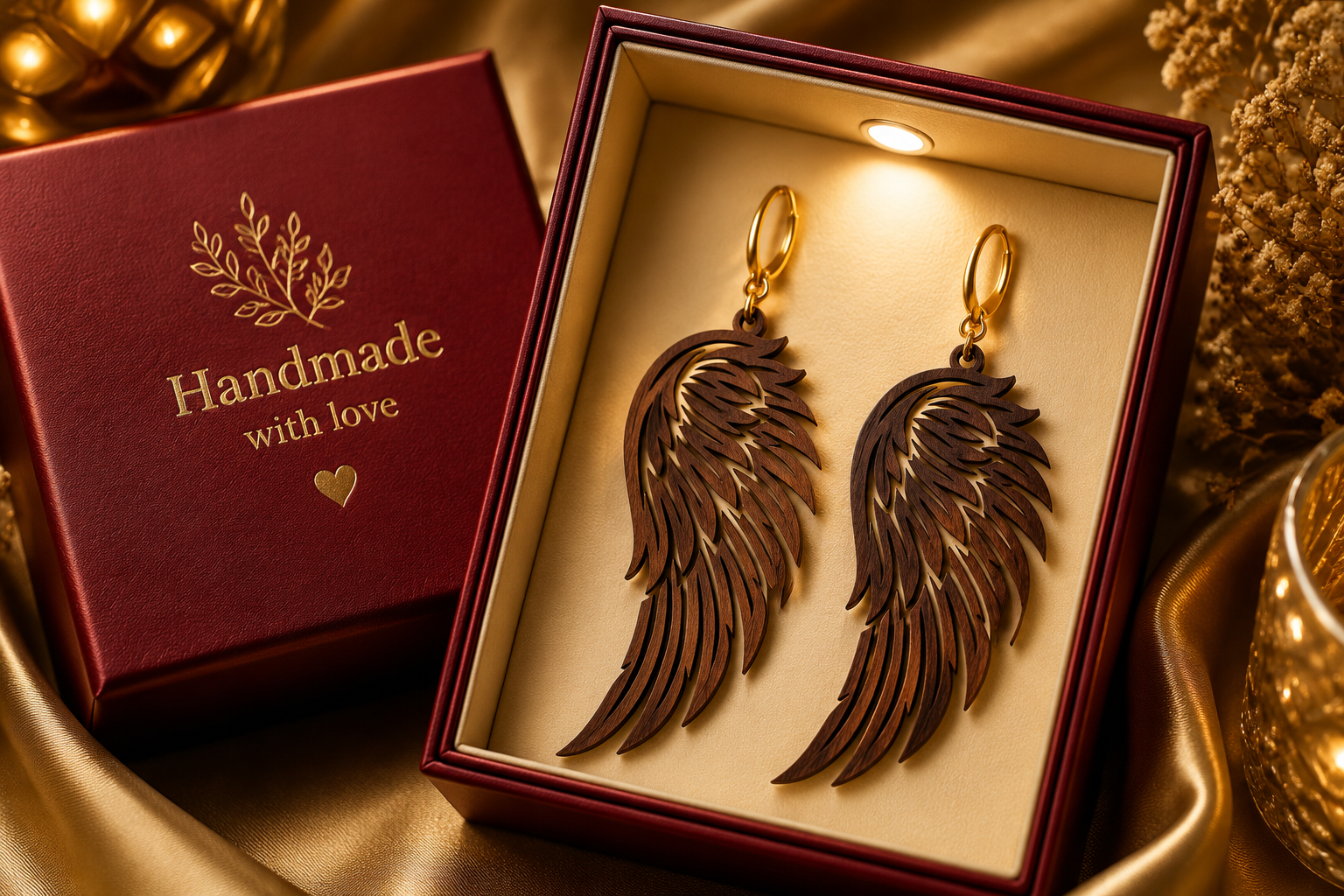 Luxury Angel Wing Earring Laser Cut