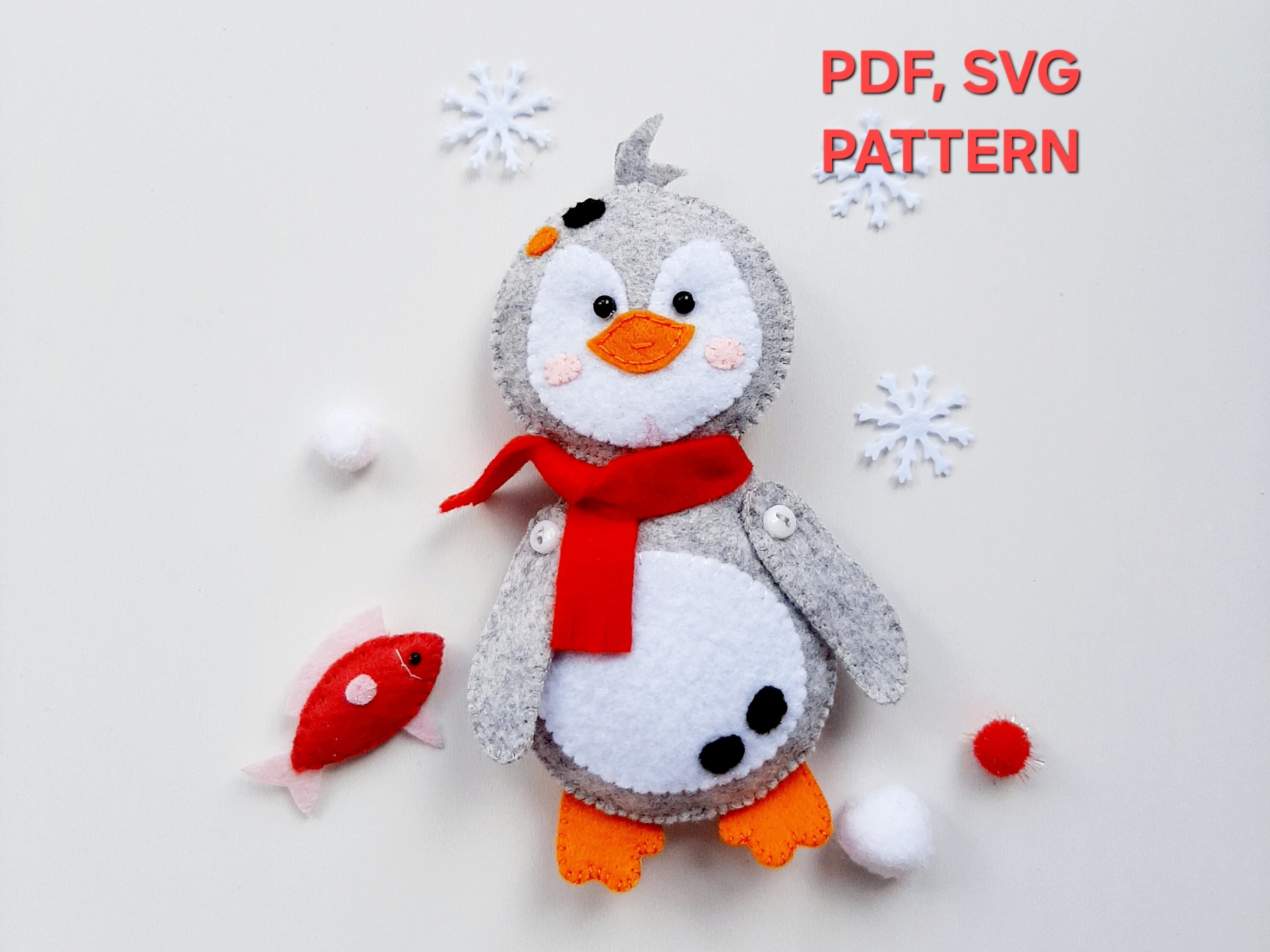 Penguin Felt Pattern, Polar Animal DIY