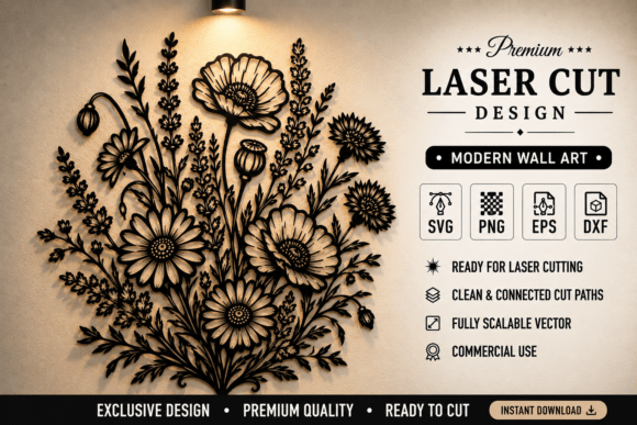 Premium Botanical Wall Art Svg Laser Cutting