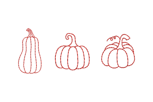 Pumpkin Outline Embroidery Bundle