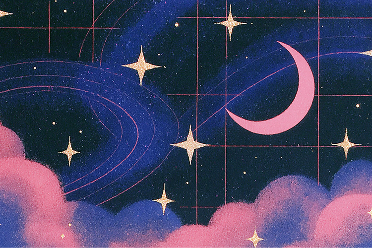 Retro Celestial Moon Background