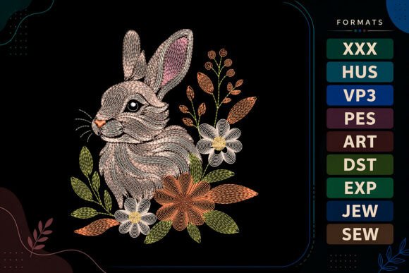 Ripple Floral Bunny Portrait