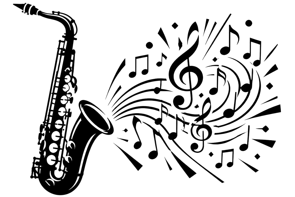 Saxophone Music Notes SVG Design File
