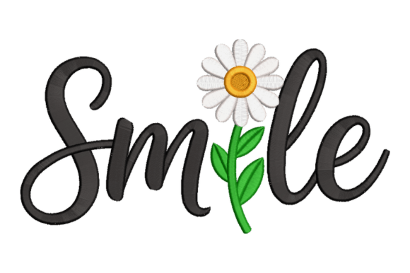 Smile Daisy Embroidery Design