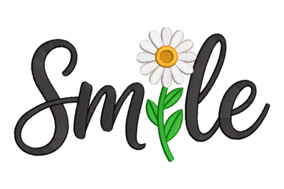 Smile Daisy Embroidery Design