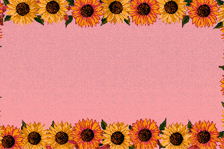 Sunflower Floral Border Background