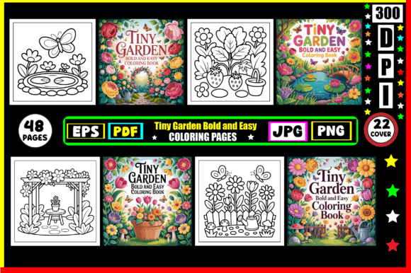 Tiny Garden Bold and Easy Coloring Pages