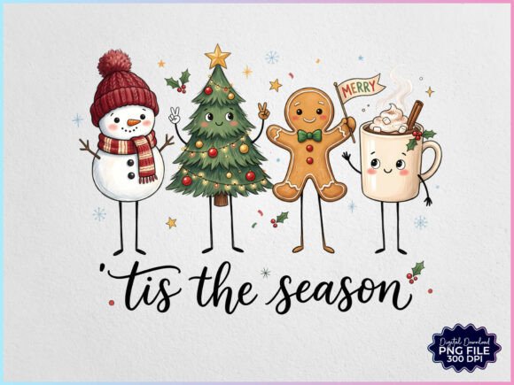 Tis the Season Holiday Doodles PNG Set