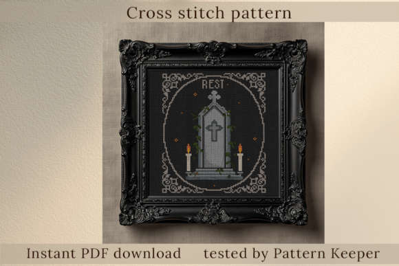 Victorian Tombstone Cross Stitch