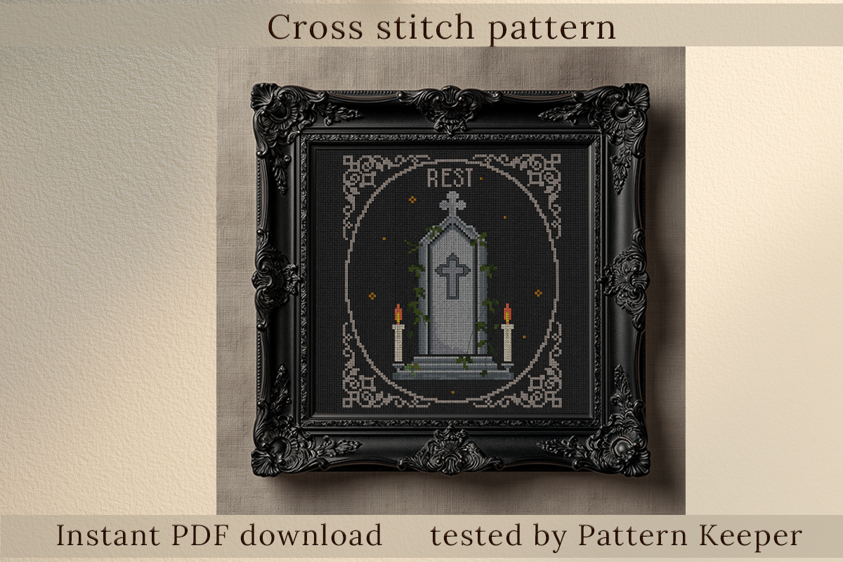 Victorian Tombstone Cross Stitch