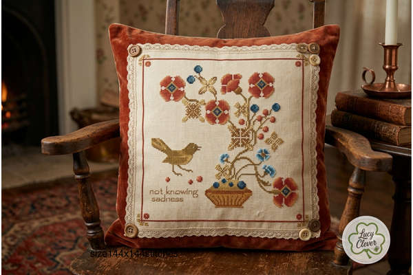 Vintage Folk Art CrossStitch Pattern PDF