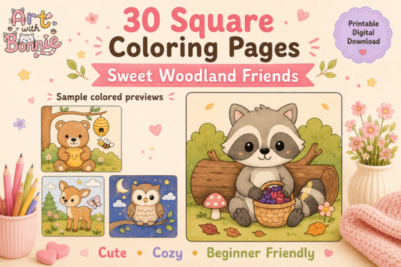 Woodland Animal Friends Coloring Pages