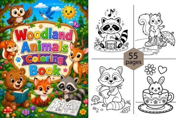 Woodland Animals Coloring Book