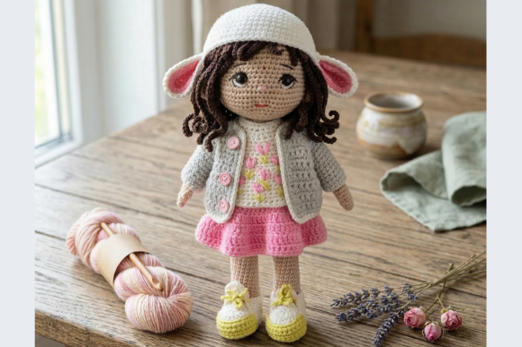 Amigurumi Lamb Hat Doll Crochet Pattern