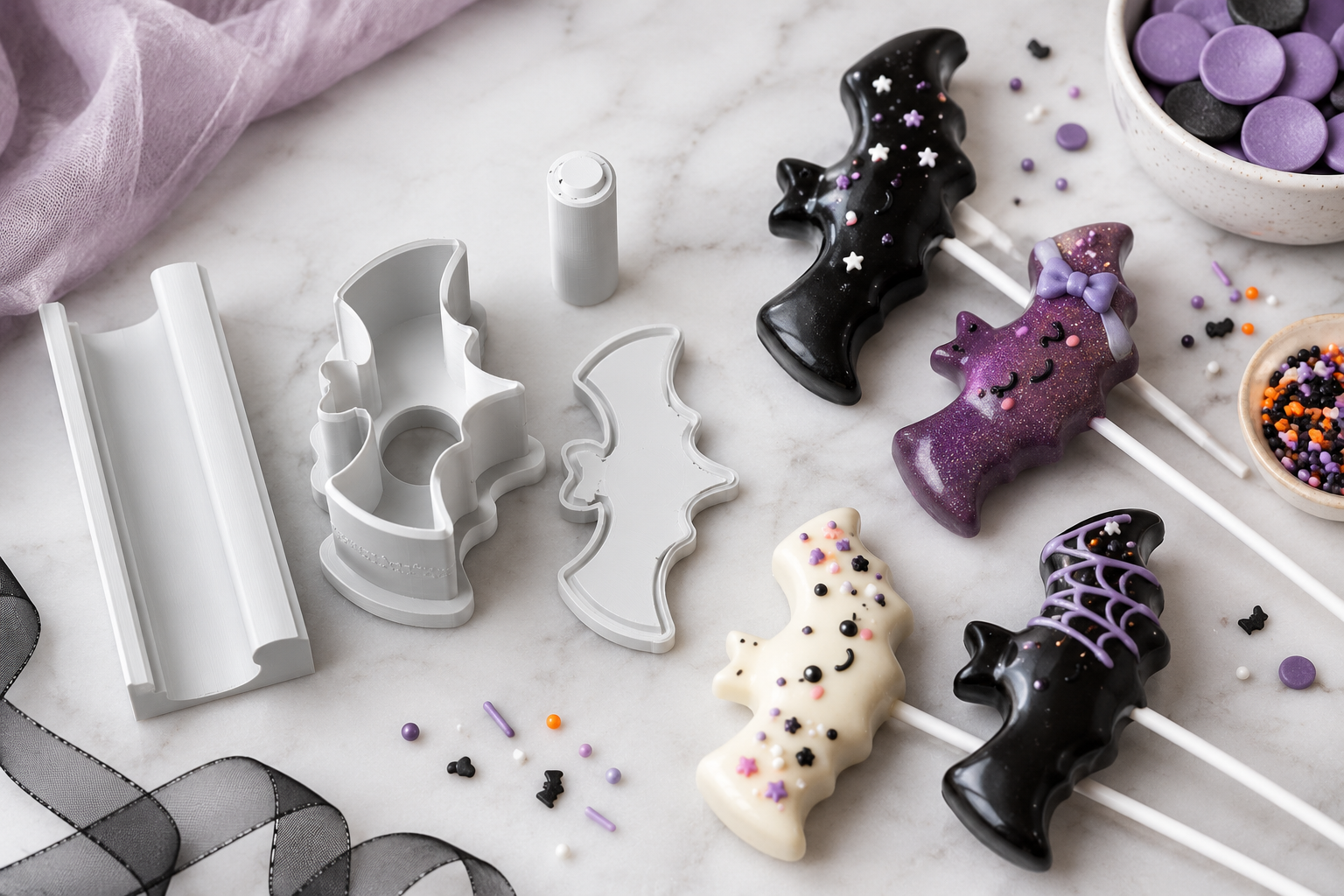 Bat Cake Pop Mold STL Files - Halloween Treats - Image 6