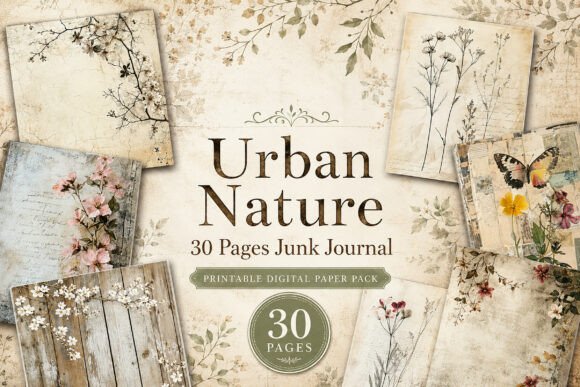 Botanical Floral Junk Journal Papers