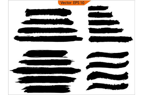 Brush Stroke Set – Hand Drawn Ink Paint