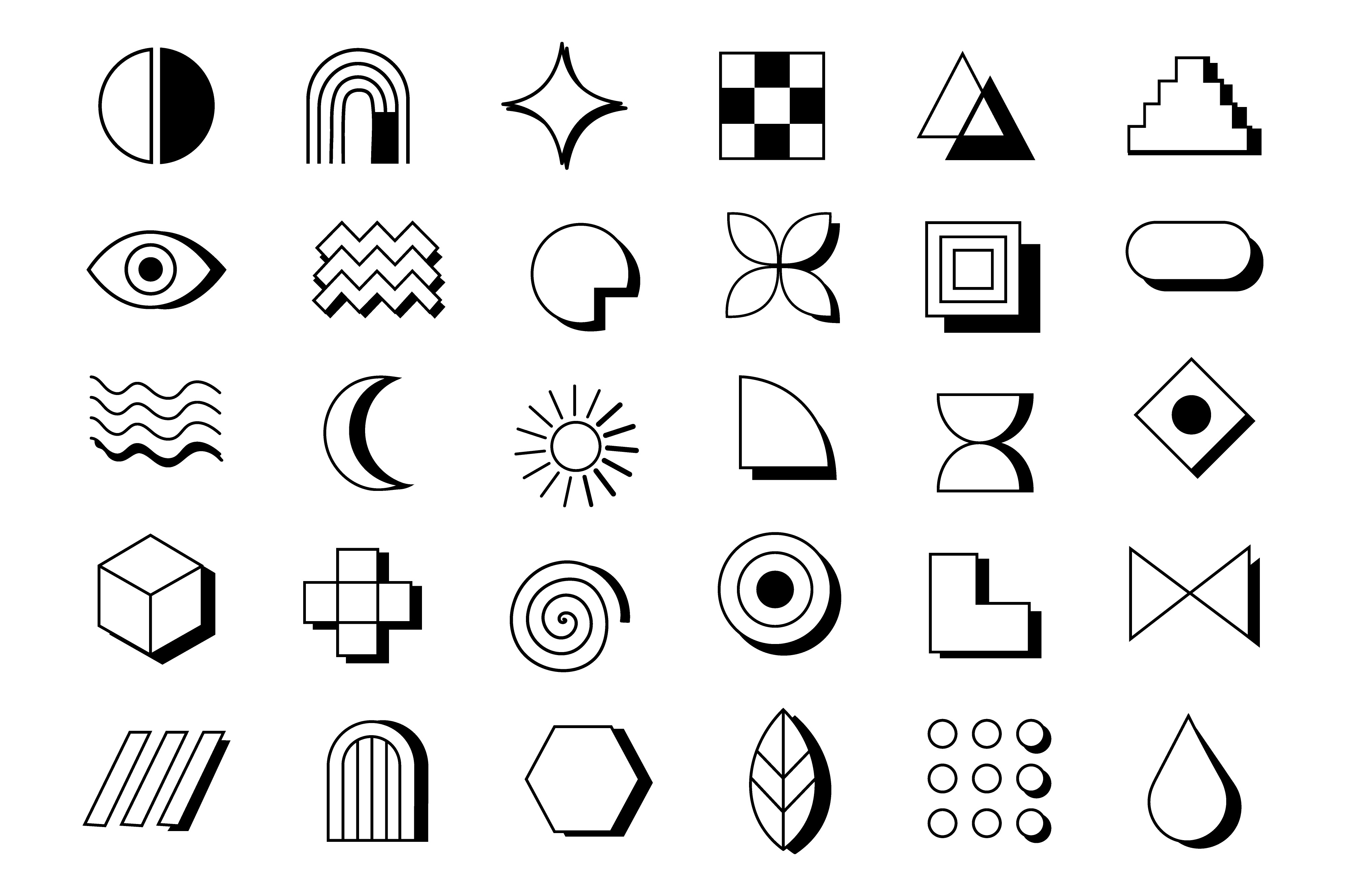 Brutalist Geometric Abstract Shapes Set