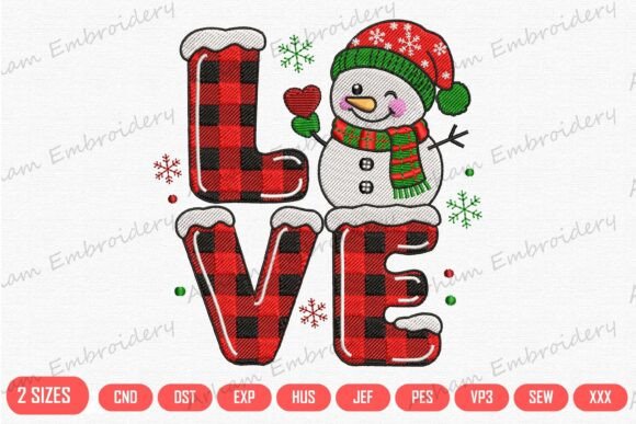 Buffalo Plaid Winter Love Snowman