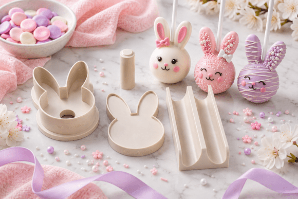 Bunny Head Cake Pop Mold STL Files - Easter Bunny Treats - Image 1