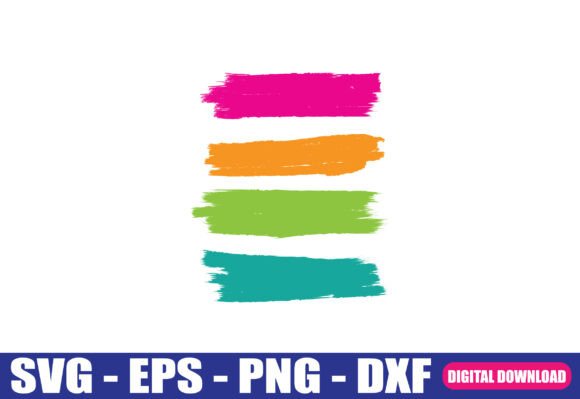 Colorful Grunge Paint Brush Stroke SVG