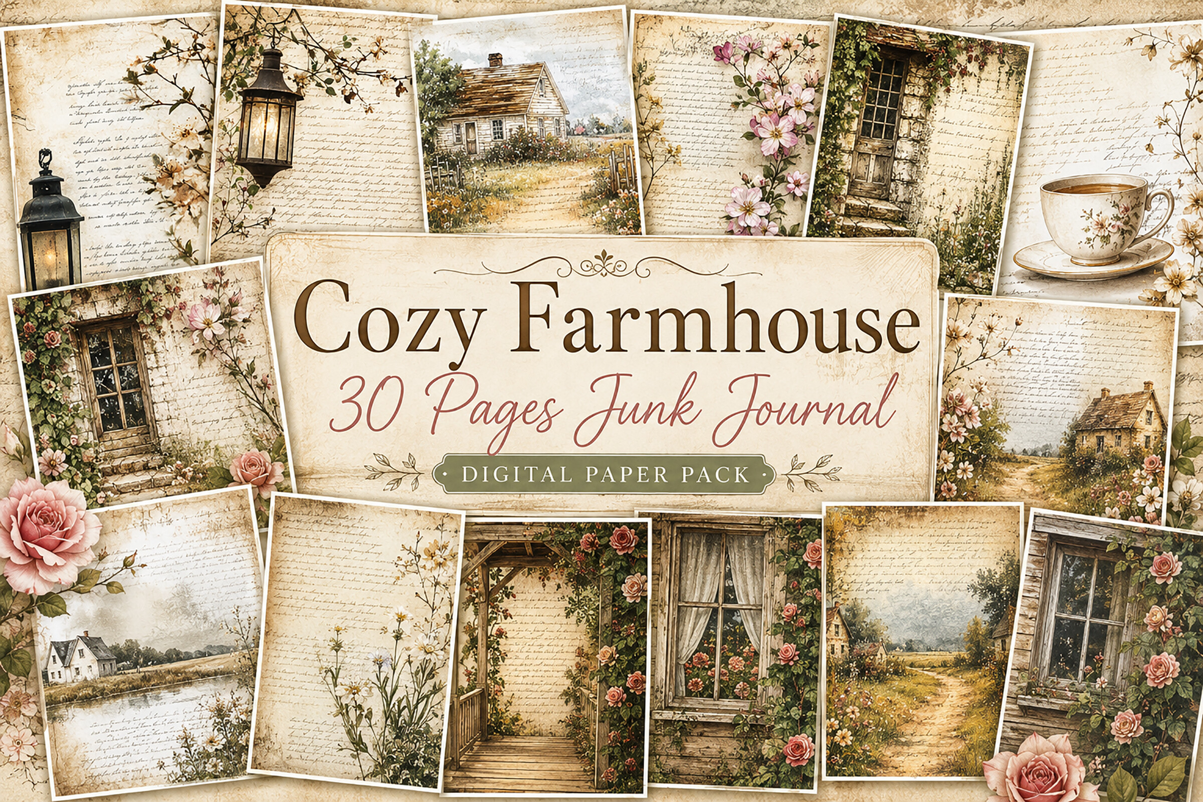 Cottage Garden Junk Journal Papers