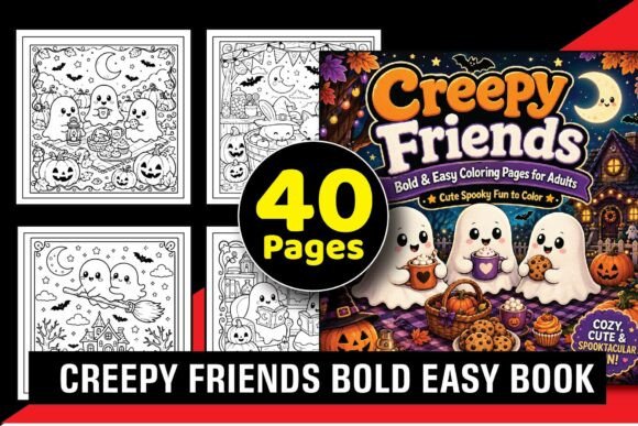 Creepy Friends Coloring Book for Adults